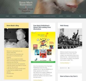 Steve Mark needed a site to feature his illustration and puppeteering as well as his humorous writing.